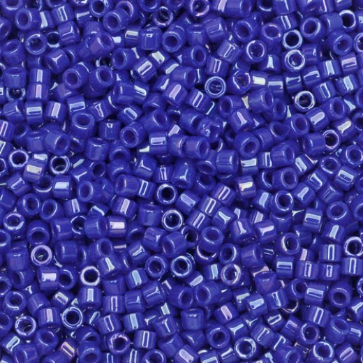 DBS0216  Opaque Royal Blue Luster Miyuki 15/0 Miyuki Delica Beads, colour 0216, 5.2g approx.