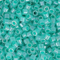 DB0238 Light Crystal Green Aqua Ceylon Lined-Dyed, Size 11/0 Miyuki Delica Beads, 50gm bag