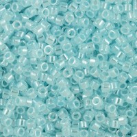 DB0239 Light Crystal Aqua Ceylon Lined-Dyed, Size 11/0 Miyuki Delica Beads, 5.2g approx.