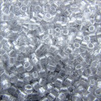 DB0271B  Sparkling Silver Grey Lined Crystal, Size 11/0 Miyuki Delica Beads, 50gm bag