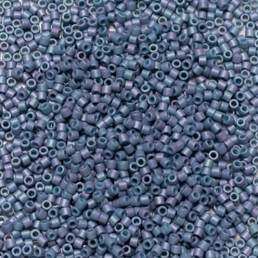 DB0376 Metallic Light Blue Grey Matte Dyed Miyuki 11/0 Delica Beads, 5.2g approx.