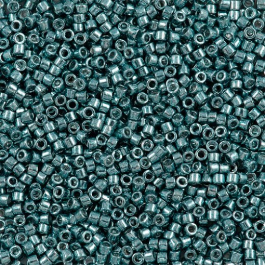 DB0415 Turquoise Green Opaque Galvanized Dyed, Size 11/0 Miyuki Delica Beads, 50g approx. 