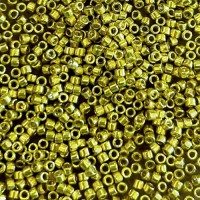 DB0424 Yellow Zest Opaque Galvanized-Dyed, Size 11/0 Miyuki Delica Beads, 5.2g approx.