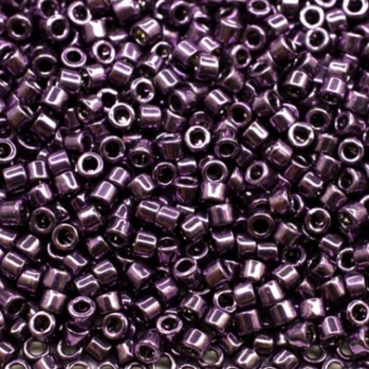 DB0455 Dark Plum Galvanised Miyuki 11/0 Delica Beads, 5.2g approx.