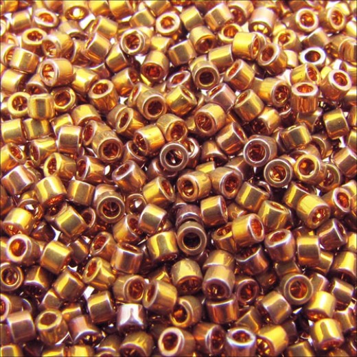 DB0505 Deep Yellow Gold, Size 11/0 Miyuki Delica Beads, 3.3g approx.