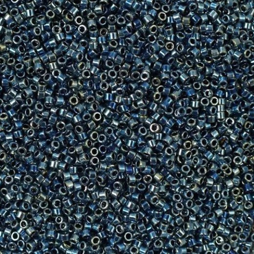 DB0514 Metallic Midnight Blue Iris, Size 11/0 Miyuki Delica Beads, 5.2g approx.