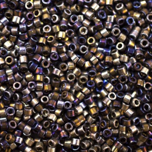 DB0542 Amethyst Gold AB Plated Palladium, Size 11/0 Miyuki Delica Beads, 3.3g approx.