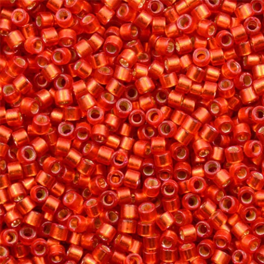 DB0683 Red Orange Semi Matte Dyed, Size 11/0 Miyuki Delica Beads, 5.2g approx. 