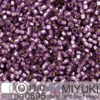 DB0695B Dark Violet Semi-Matte Dyed, Size 11/0 Miyuki Delica Beads, 50gm bag