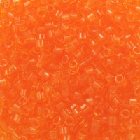 DB0703 Orange Transparent, Size 11/0 Miyuki Delica Beads, 5.2g approx.