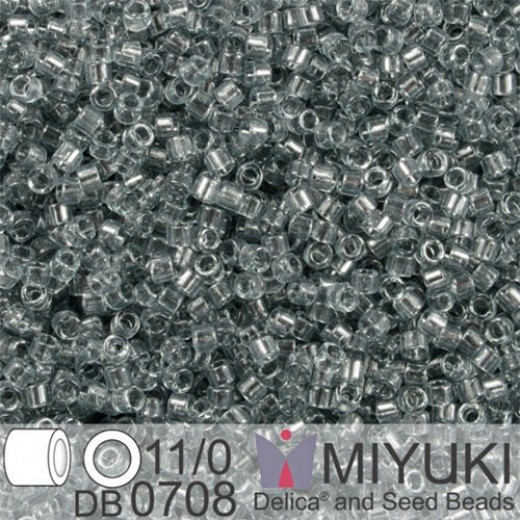 DB0708 Grey Transparent, Size 11/0 Miyuki Delica Beads, 5.2g approx.