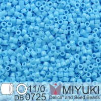 DB0725 Light Blue Opaque, Size 11/0 Miyuki Delica Beads, 5.2g approx.