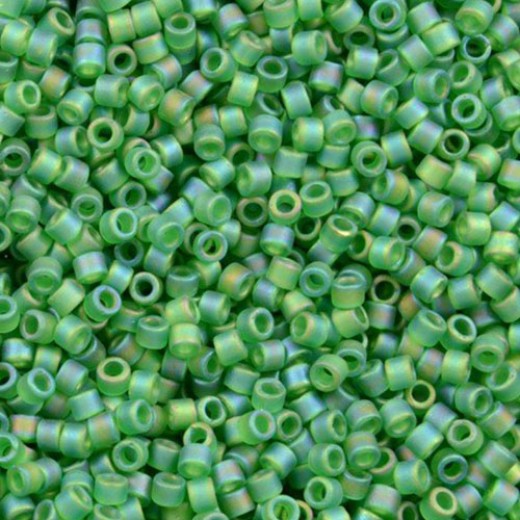 DB0858 Light Green AB Matte, Size 11/0 Miyuki Delica Beads, 5.2g approx.