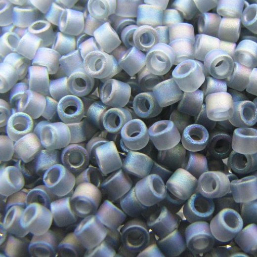 DBS0863 Grey Transparent AB Matte, Size 15/0 Miyuki Delica Beads, 50g