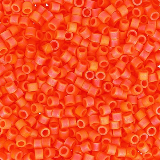 DB0872B Orange Opaque AB Matte, Size 11/0 Miyuki Delica Beads, 50gm bag