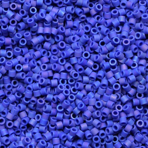 DBS0880 Cobalt Opaque AB Matte, Size 15/0 Miyuki Delica Beads, 5.2g approx.