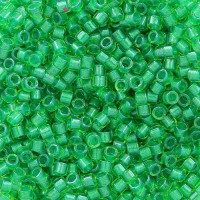 DB0916 Light Green Sparkle Chartreuse Lined, Size 11/0 Miyuki Delica Beads, 5.2g approx.