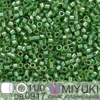 DB0917 Turquoise Green Sparkle Topaz Lined, Size 11/0 Miyuki Delica Beads, 5.2g approx.