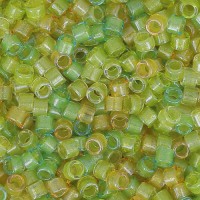 DB0983 Yellow Green Sparkle Lined, Size 11/0 Miyuki Delica Beads, 5.2g approx.