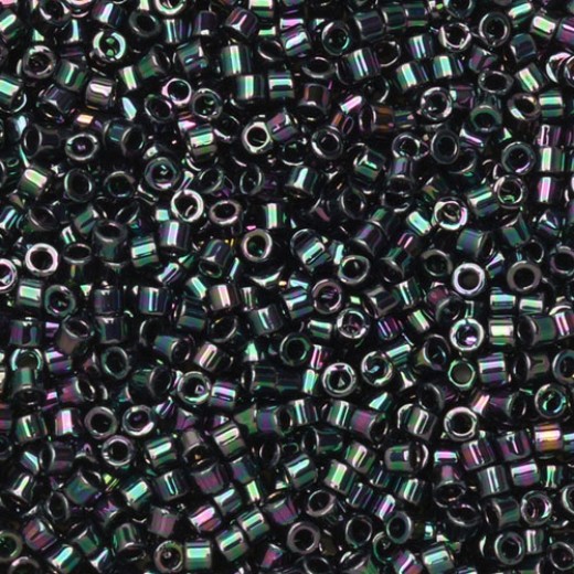 DB1001 Purple-Green Metallic Gold Iris, Size 11/0 Miyuki Delica Beads, 50 Grams