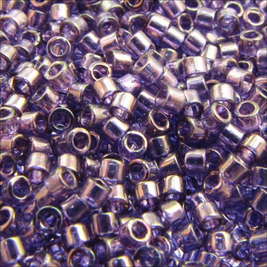 DBS0117 Lavender Blue Transp. Gold Luster , Colour code 117 Size 15/0 Miyuki Delica Beads, 5.2g approx.