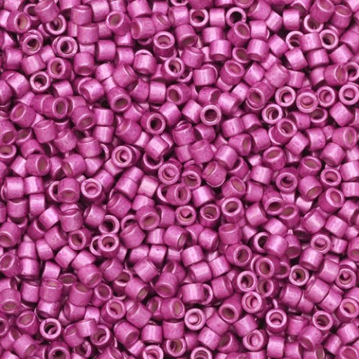 DB1184 Magenta Galvanized-Dyed Semi-Matte, Size 11/0 Miyuki Delica Beads, 5.2g approx.