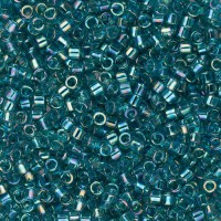 DBS1248  Transparent Caribbean Teal AB, Colour 1248 15/0 Miyuki Delica Beads, 5.2g approx.