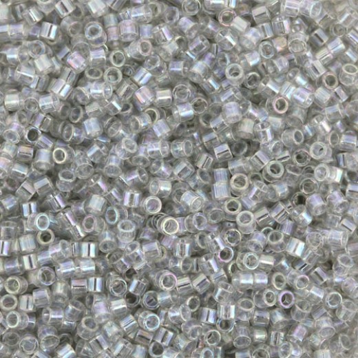 DBS1251  Transparent Gray Mist AB, Colour 1251 15/0 Miyuki Delica Beads, 5.2g approx.