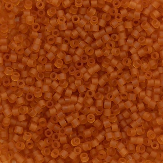 DBS1261  Matte Transparent Marigold, Colour 1261 15/0 Miyuki Delica Beads, 5.2g approx.