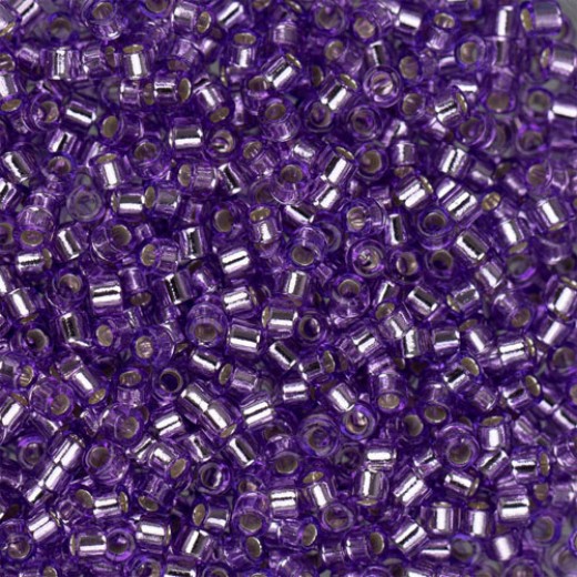 DB1347 Purple Silver Lined-Dyed, Size 11/0 Miyuki Delica Beads, 5.2g approx.