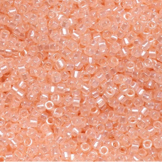 DB1479 Pale Peach Transparent Luster, Size 11/0 Miyuki Delica Beads, 5.2g approx.