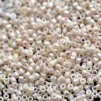 DB1500 White Bisque Opaque AB, Size 11/0 Miyuki Delica Beads, 50g approx. *Being discontinued by Factory*