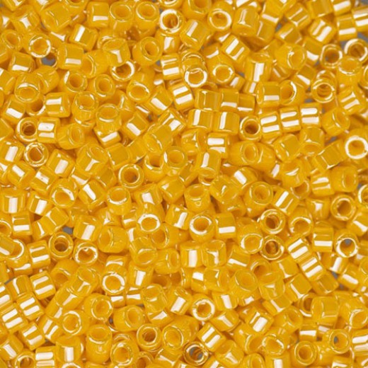 DBS1562  Opaque Canary Luster, Colour 1562 15/0 Miyuki Delica Beads, 5.2g approx.