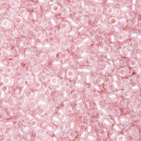 DB1673 Pearl Lined Transparent Pink AB, Size 11/0 Miyuki Delica Beads, 5.2g approx.