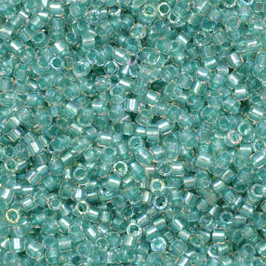 DB1767 Sparkling Aqua Green Lined Crystal AB, Size 11/0 Miyuki Delica Beads, 50 Grams