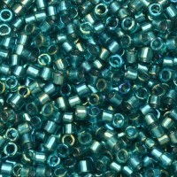 DB1769 Sparkling Aqua Green Lined Teal AB, Size 11/0 Miyuki Delica Beads, 50g Wholesale Pack