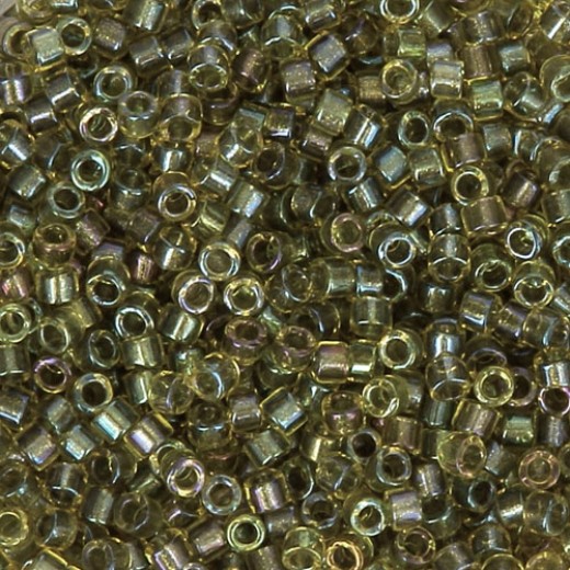 DB2377 Olive Fancy Lined Size 11/0 Miyuki Delica Beads, 5.2gm