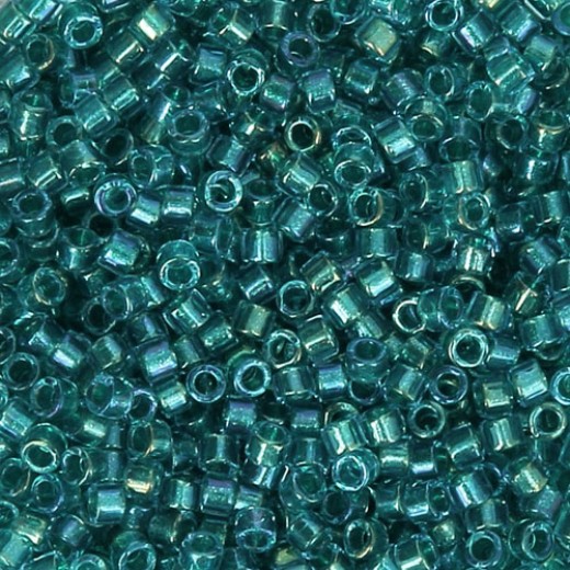 DB2380B Teal Green Fancy Lined Size 11/0 Miyuki Delica Beads, 50gm bag