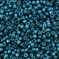 DB2516 Dark Aqua Blue Galvanised Duracoat, size 11/0 Miyuki Delica Beads, 50 Gram Bag