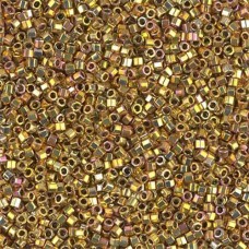 Gold 24kt AB Plated, Colour Code 0501, Size 11/0  Cut  Miyuki Delica Beads, 3.3g...