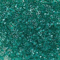 Green Aqua Sparkle Crystal Lined, Colour Code 0918, Size 11/0  Cut  Miyuki Delica Beads, 5.2g approx.