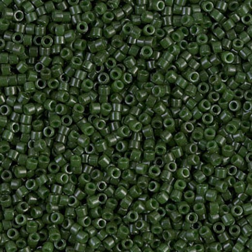 DB0663 Forest Green Opaque Dyed, Size 11/0 Miyuki Delica Beads, 5.2g approx.