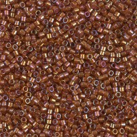 DB1736 Sparkling Beige Lined Topaz AB, Size 11/0 Miyuki Delica Beads, 50g Wholesale Pack