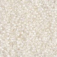 DB1701 Pearl Lnd Transparent Pale Beige AB, Size 11/0 Miyuki Delica Beads, 50g Wholesale Pack