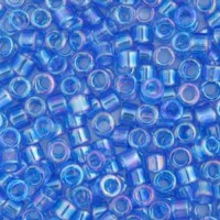 DB1250B Blue Azure Transparent AB, Size 11/0 Miyuki Delica Beads, 50gm bag