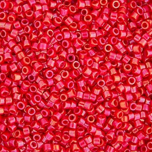 DB0214 Red Opaque Luster, Size 11/0 Miyuki Delica Beads, 5.2g approx.