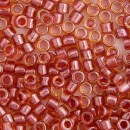 DB0913 Salmon Sparkle Topaz Lined, Size 11/0 Miyuki Delica Beads, 5.2g approx.