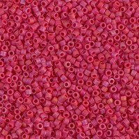 DBS0362  Opaque Red AB Matted Miyuki 15/0 Miyuki Delica Beads, colour 0362, 5.2g approx.