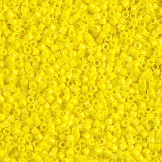 DBS0721  Opaque Yellow Miyuki 15/0 Miyuki Delica Beads, colour 0721, 5.2g approx.