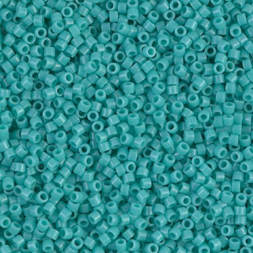 DBS0729  Opaque Turquoise Green Miyuki 15/0 Miyuki Delica Beads, colour 0729, 5.2g approx.